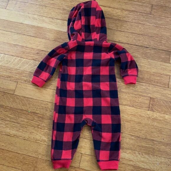 3/$15 Sherpa hoodie flannel PJS (unisex 9-12month) - Picture 5 of 5